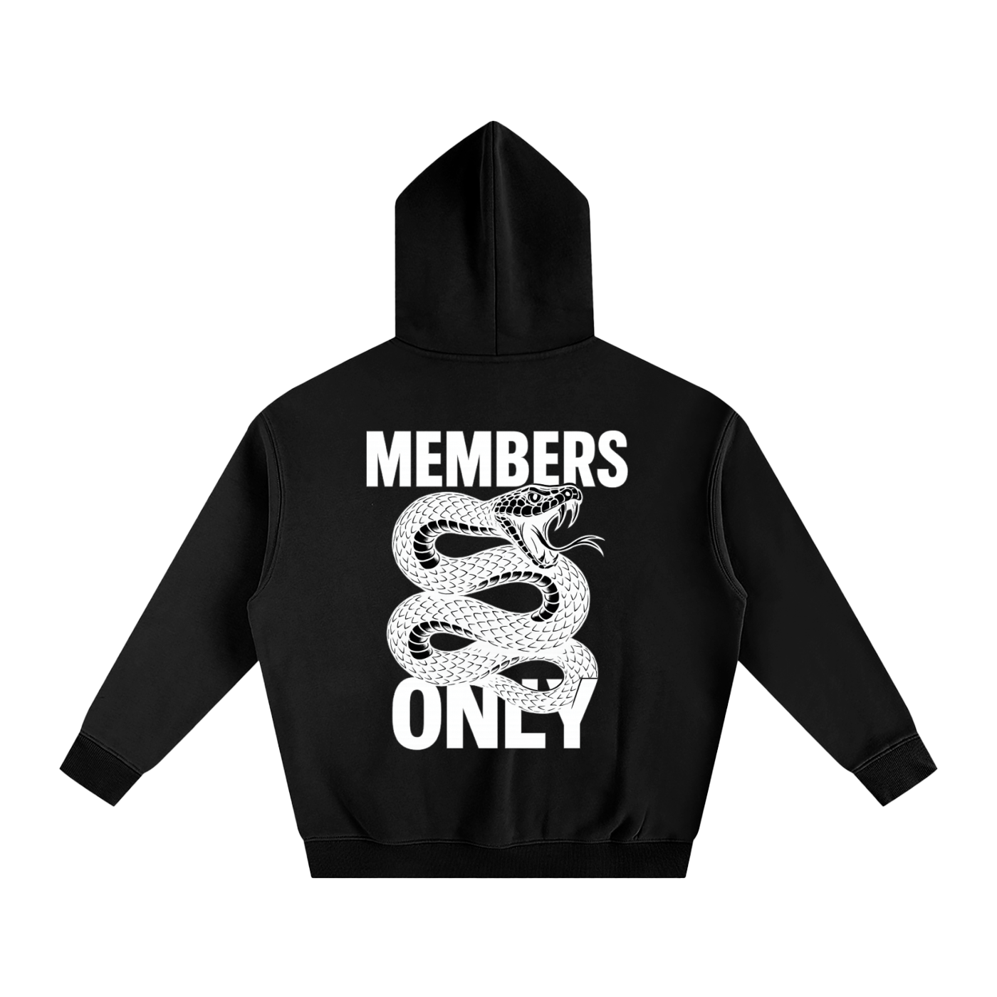 “MEMBERS ONLY” ALL WHITE LAUNCH Oversize Fleeced Hoodie