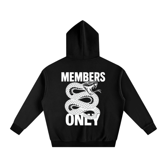 “MEMBERS ONLY” ALL WHITE LAUNCH Oversize Fleeced Hoodie