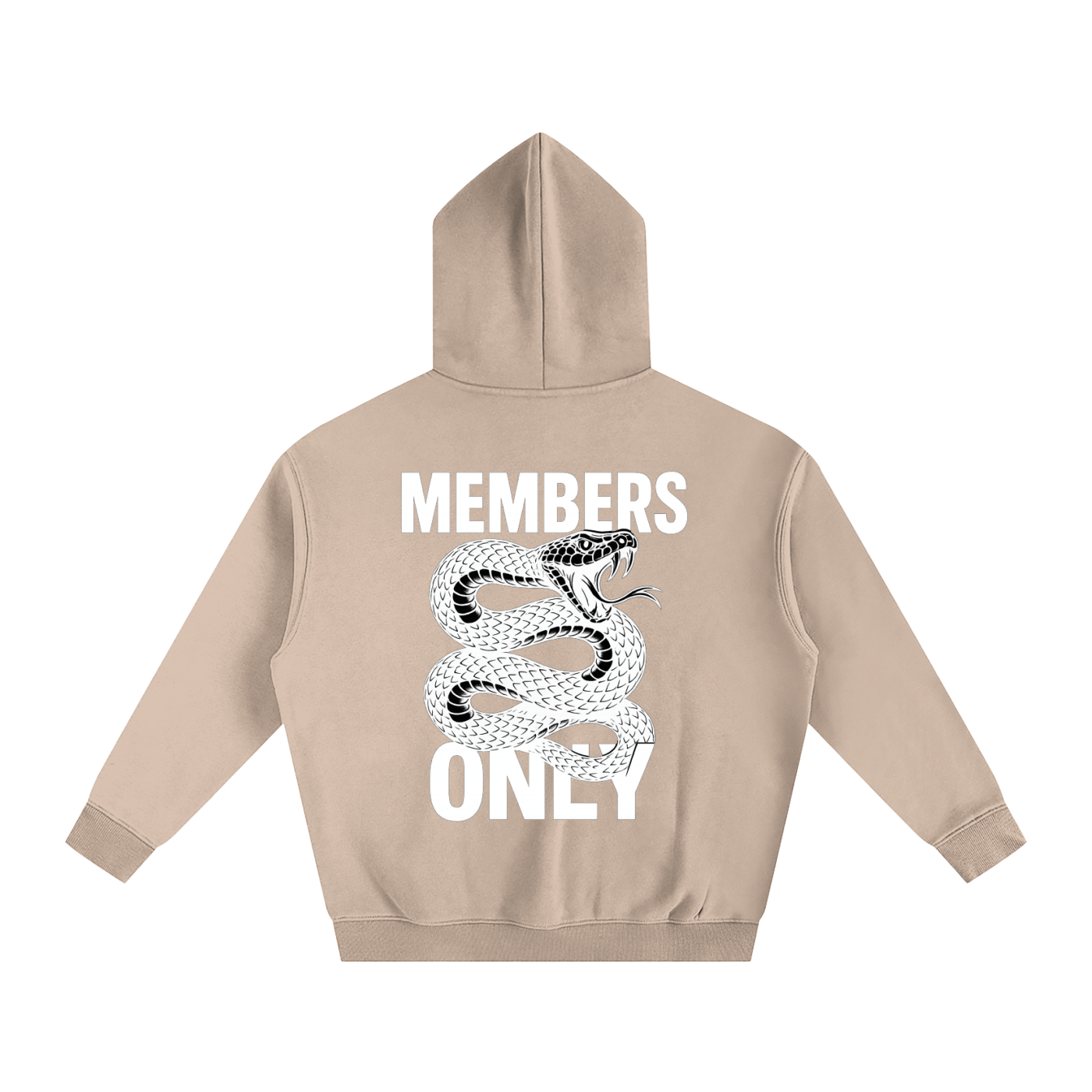 “MEMBERS ONLY” ALL WHITE LAUNCH Oversize Fleeced Hoodie