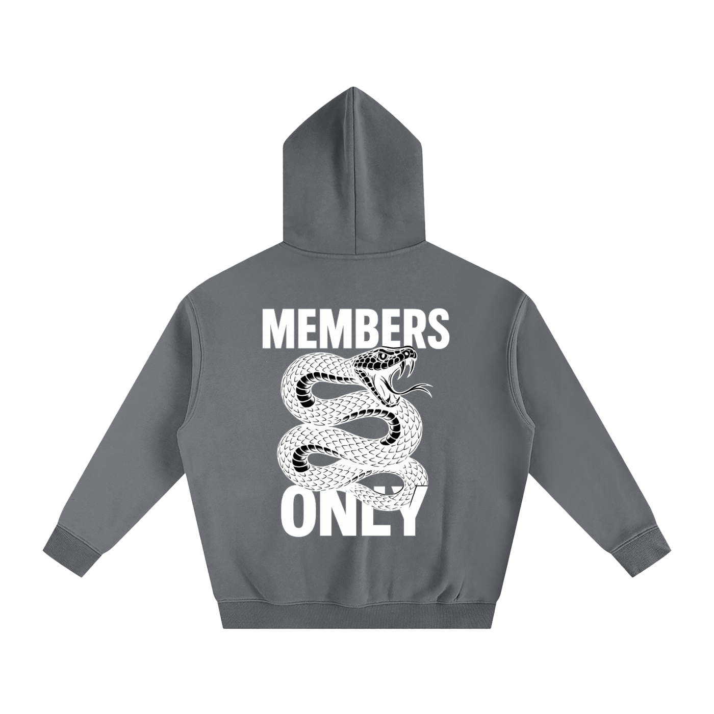 “MEMBERS ONLY” ALL WHITE LAUNCH Oversize Fleeced Hoodie