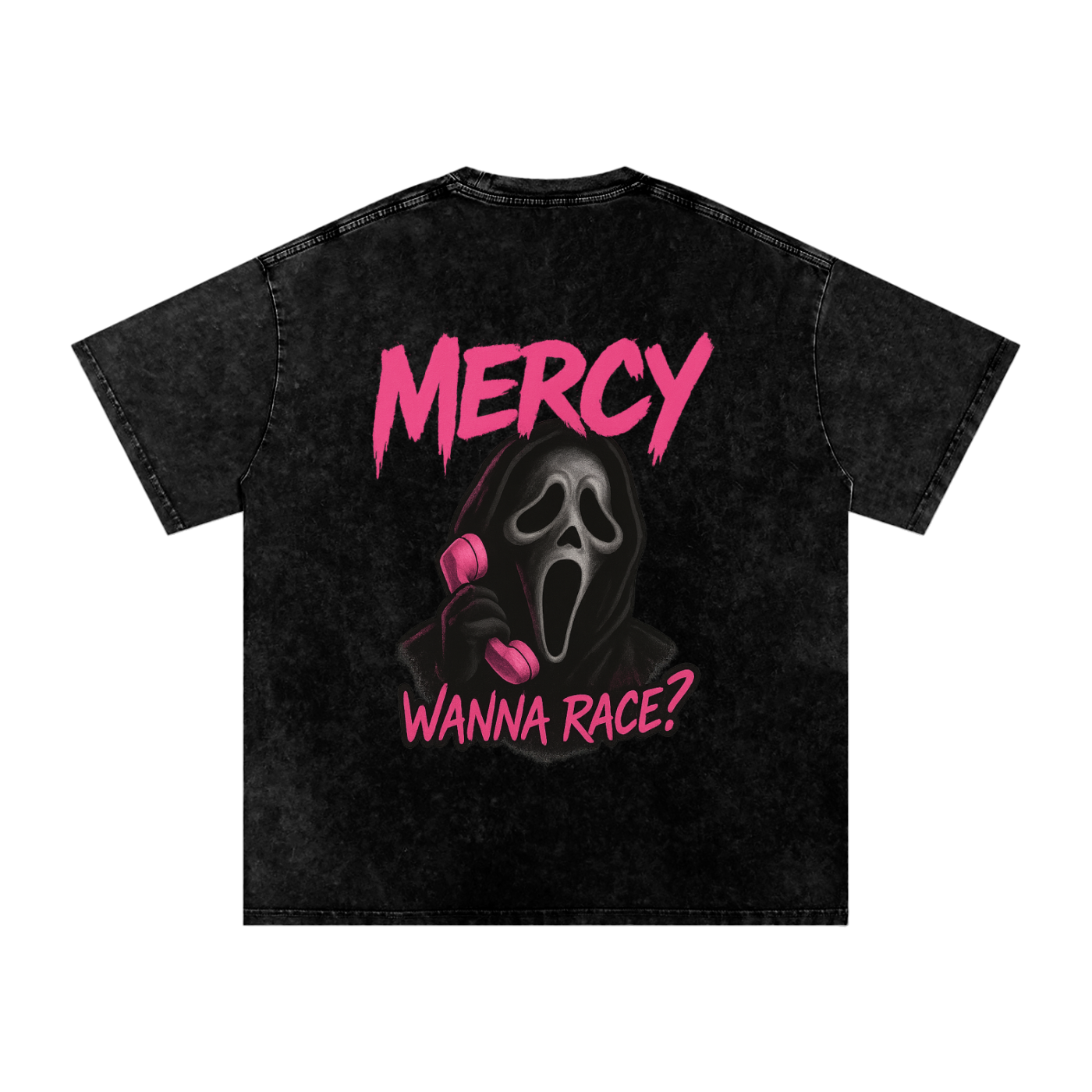 “WANNA RACE?” Washed Oversized Tee