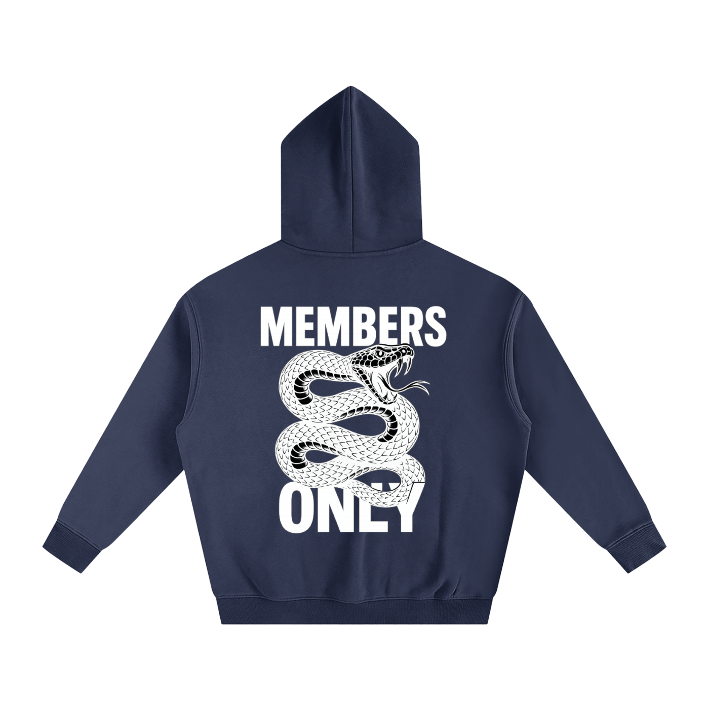 “MEMBERS ONLY” ALL WHITE LAUNCH Oversize Fleeced Hoodie
