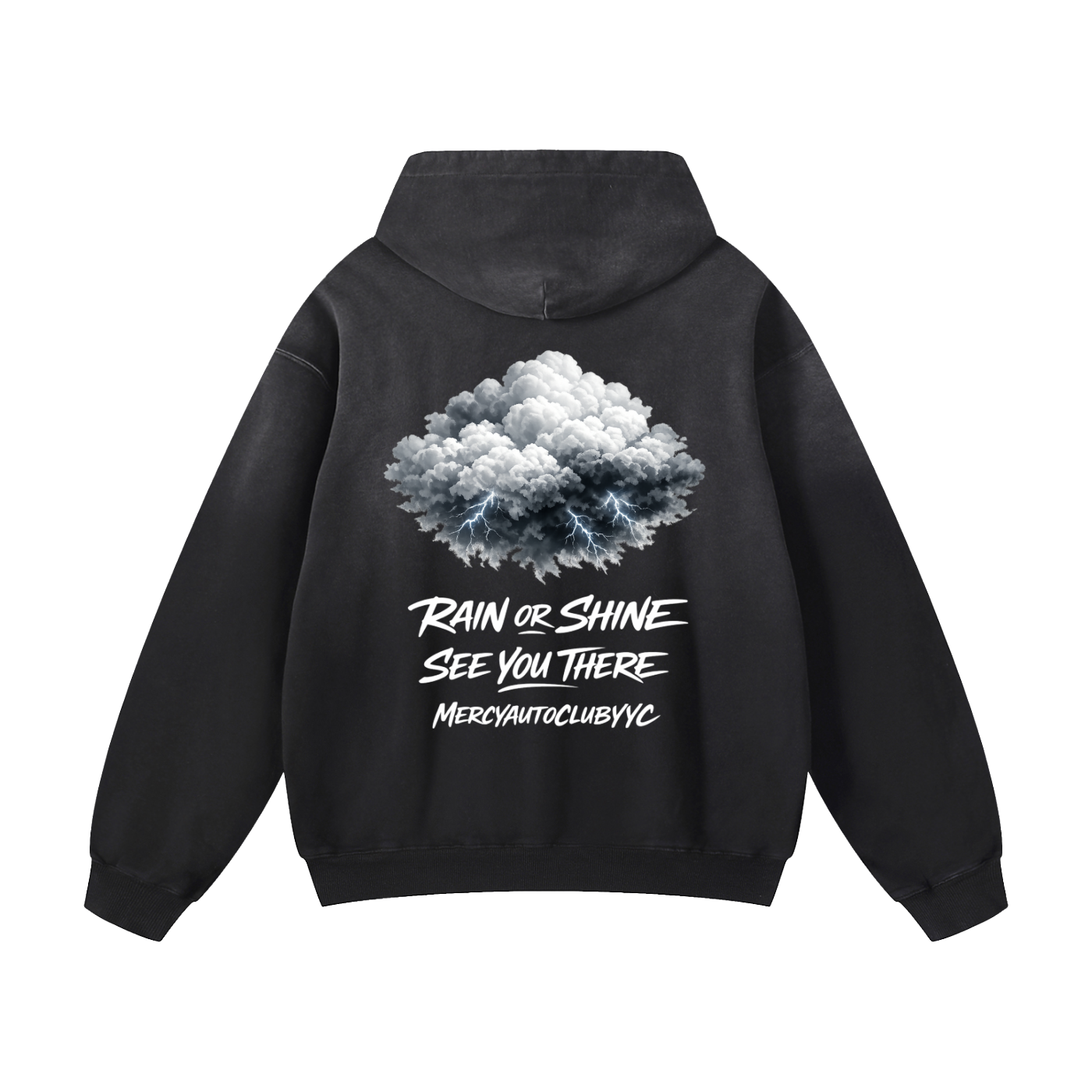 "RAIN OR SHINE" Heavyweight Sunfade Oversized Hoodie