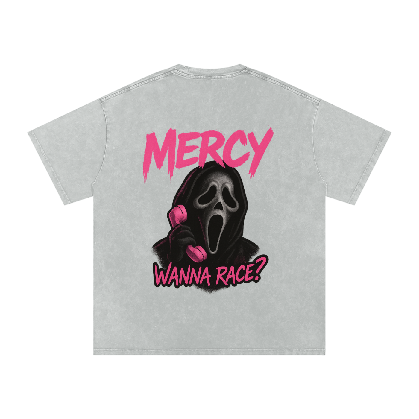 “WANNA RACE?” Washed Oversized Tee