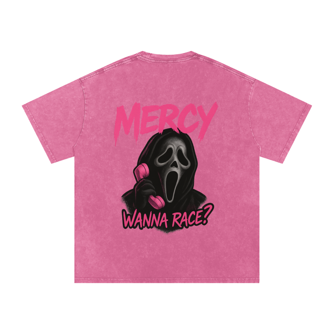 “WANNA RACE?” Washed Oversized Tee