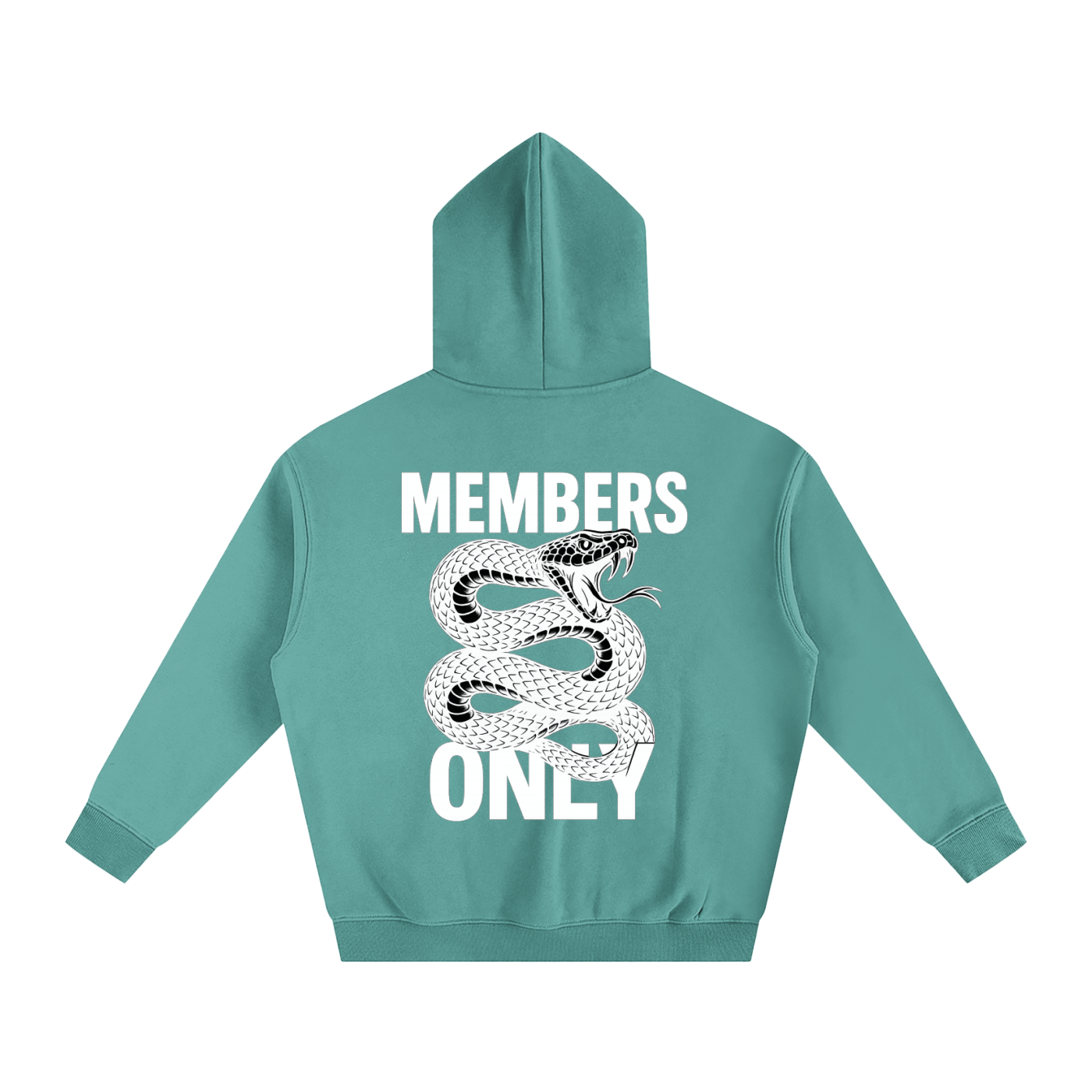 “MEMBERS ONLY” ALL WHITE LAUNCH Oversize Fleeced Hoodie