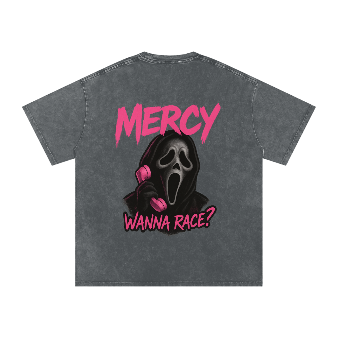 “WANNA RACE?” Washed Oversized Tee