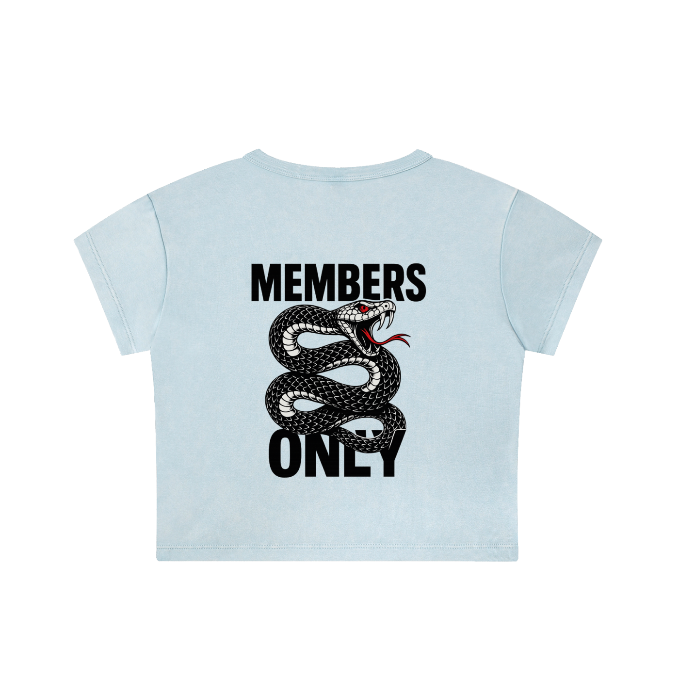 "MEMBERS ONLY" Washed Crop Top