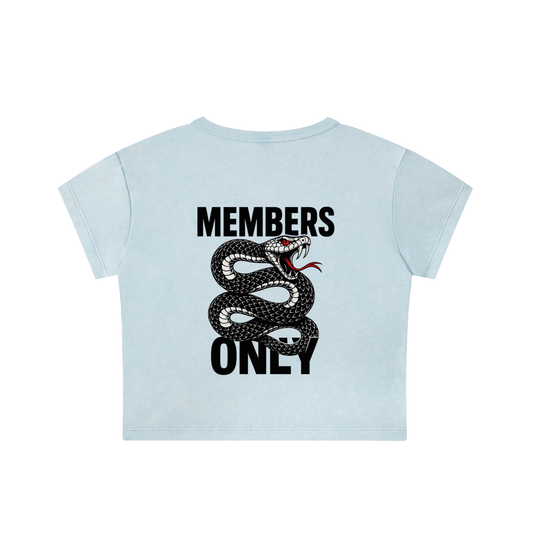 "MEMBERS ONLY" Washed Crop Top