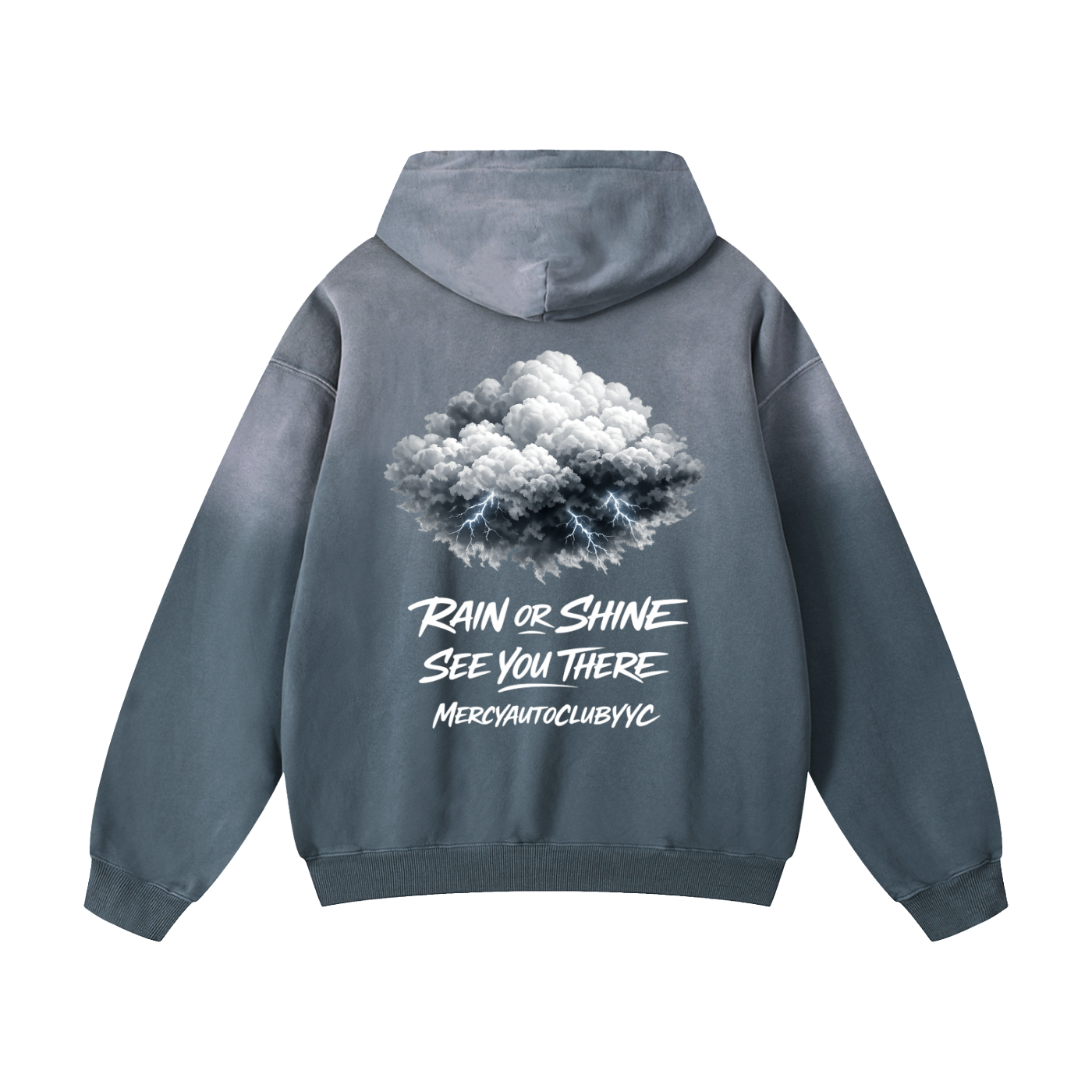 "RAIN OR SHINE" Heavyweight Sunfade Oversized Hoodie