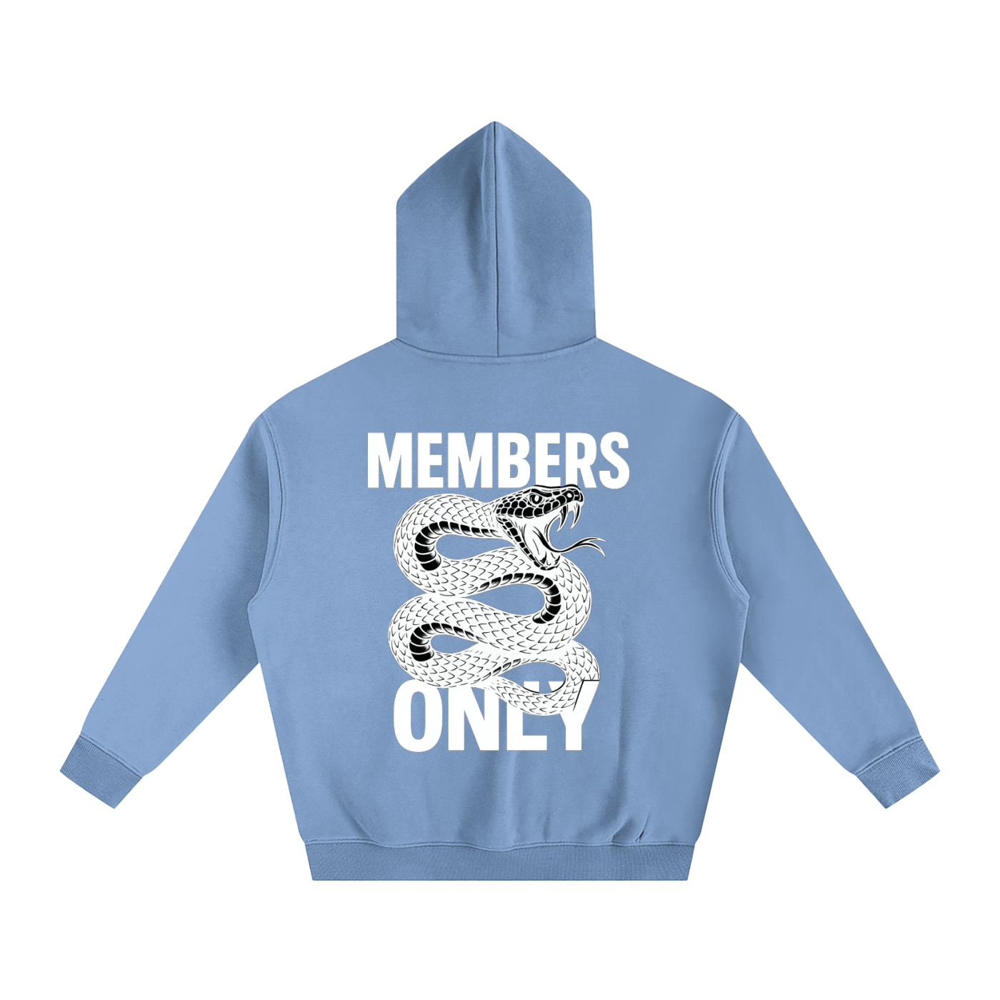 “MEMBERS ONLY” ALL WHITE LAUNCH Oversize Fleeced Hoodie
