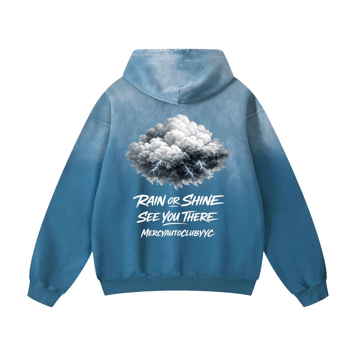 "RAIN OR SHINE" Heavyweight Sunfade Oversized Hoodie